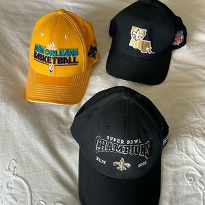 3 x New Orleans Saints/Hornets caps.